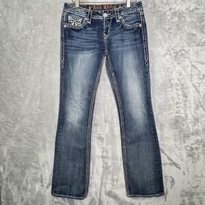 Rock Revival Jeans Womens 28 Jamila Bootcut Contrast Stitch Buckle Western